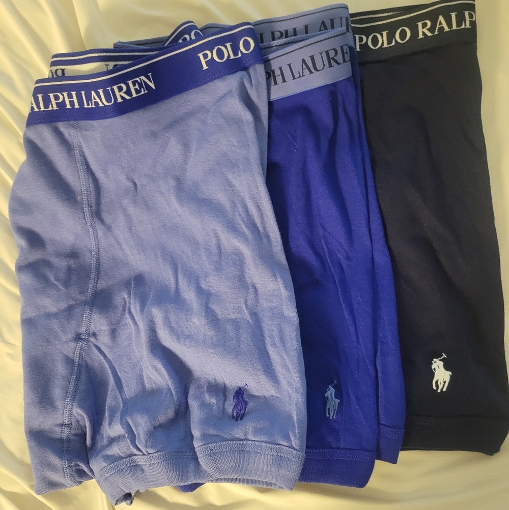 Polo by Ralph Lauren Men's Boxer Briefs - Light Blue, Royal Blue, Dark Blue 1X